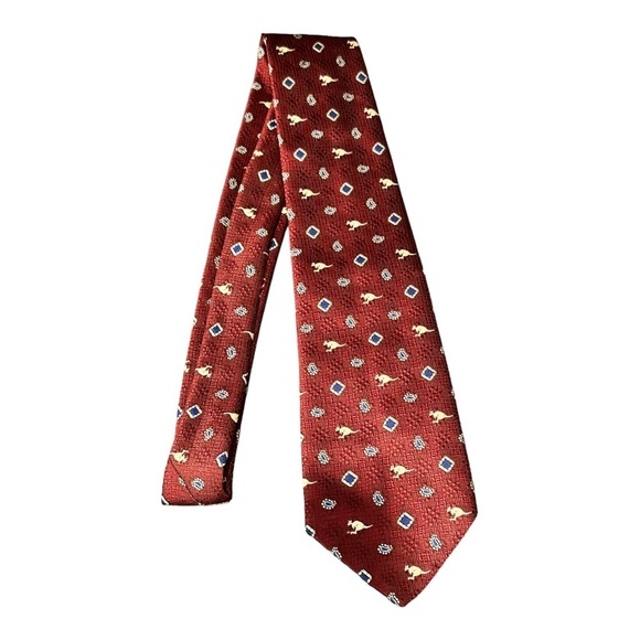 Vintage Australian Tie‎ Company Tie Maroon Kangaroo - Picture 2 of 4